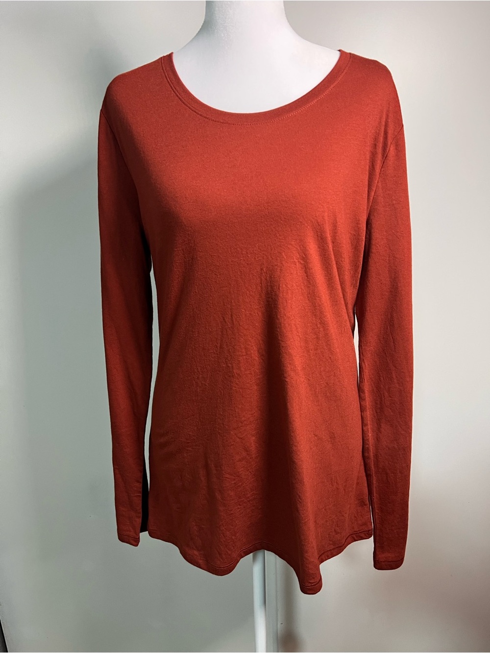 No Boundaries Rust Long-Sleeve Scoop Neck Tee